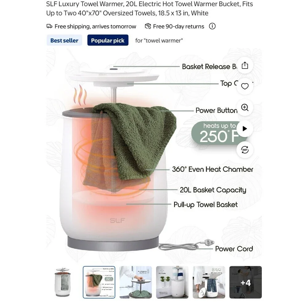 New! Luxury electric 20 liter towel warmer